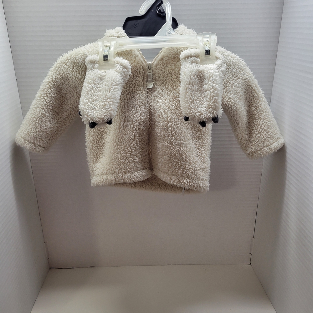 Just One You Carter’s Sherpa Hooded Jacket 3–6M Cream Fuzzy Teddy Coat Baby